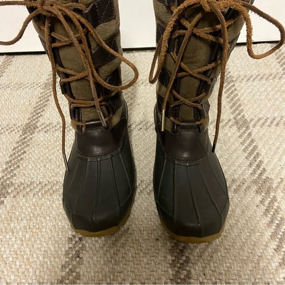 Tory Burch Argyll Shearling-Lined Lace Up Winter Duck Boots Size 6